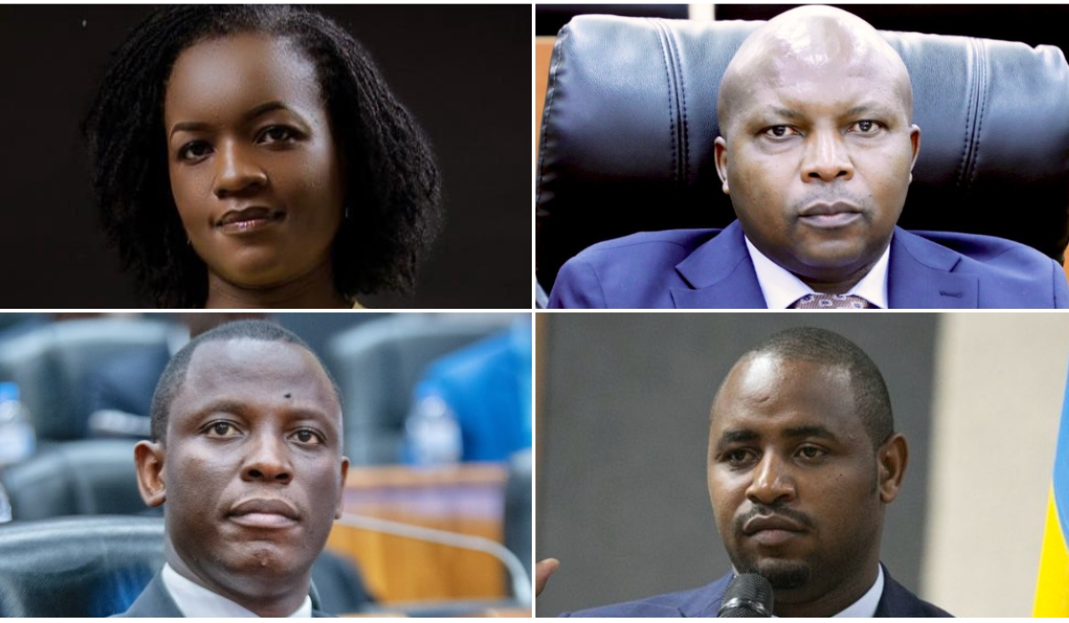 CLOCKWISE: Dr. Bernadette Arakwiye, Minister of Environment; Dr. Telesphore Ndabamenye, Minister of State for Agriculture and Animal Resources; Jean de Dieu Uwihanganye, Minister of State for Infrastructure; and Dominique Habimana, Minister of Local Government.