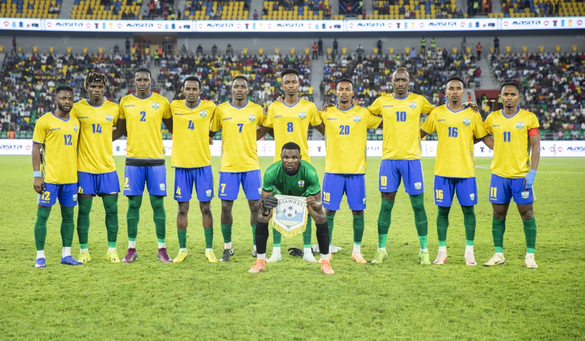 Amavubi pose for a team photo ahead of their match against Djibouti at Amahoro Stadium on October 31, 2024. Photo by Emmanuel Dushimimana.