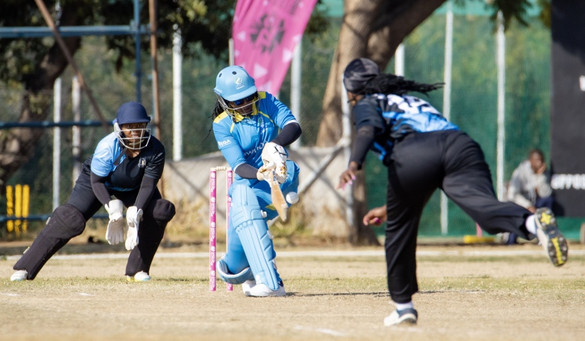 Rwanda Captain Diane Bimenyimana plays one down the leg-courtesy