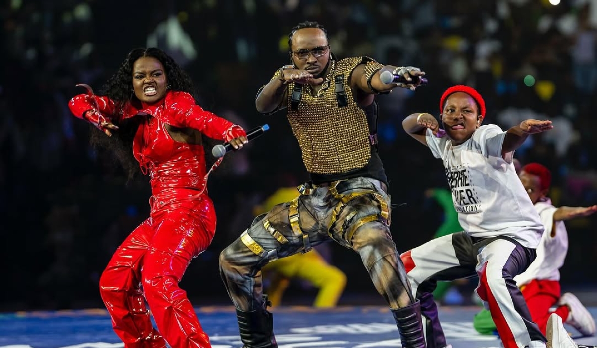 Choreographer Sherrie Silver and musician Kevin Kade take over the stage in electric performance at the opening concert of Giants of Africa festival 2025 at BK Arena on Sunday, July 27-Photo by Dan Gatsinzi