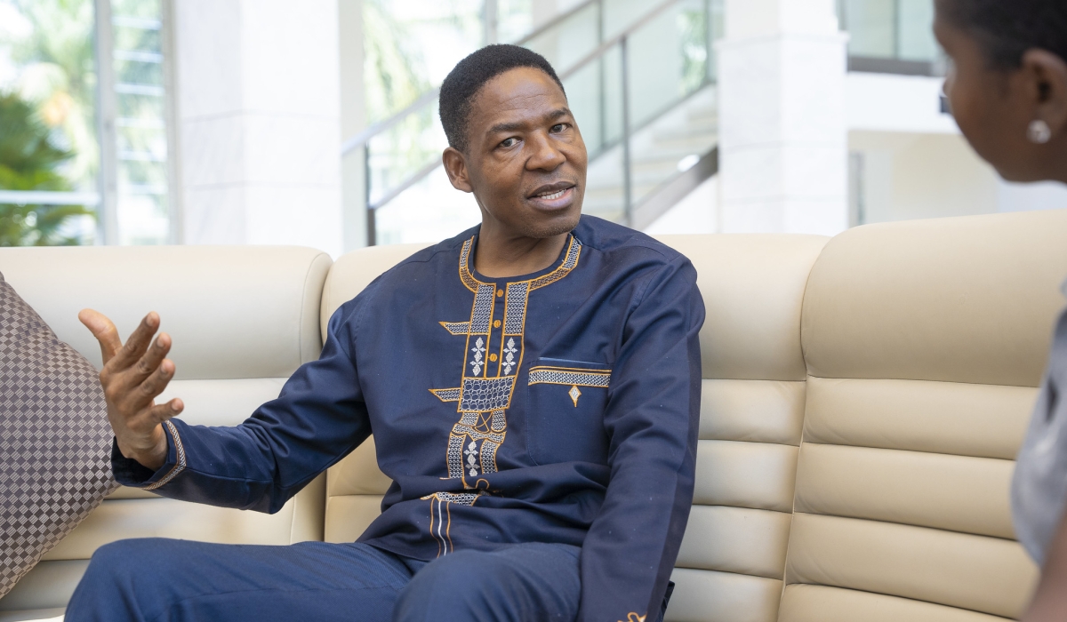 Rev. Fr. Rafael Simbine Junior, the Secretary General of the Symposium of Episcopal Conferences of Africa and Madagascar (SECAM) speaks during an interview with The New Times on Monday, July 28. Photo by Kellya Keza