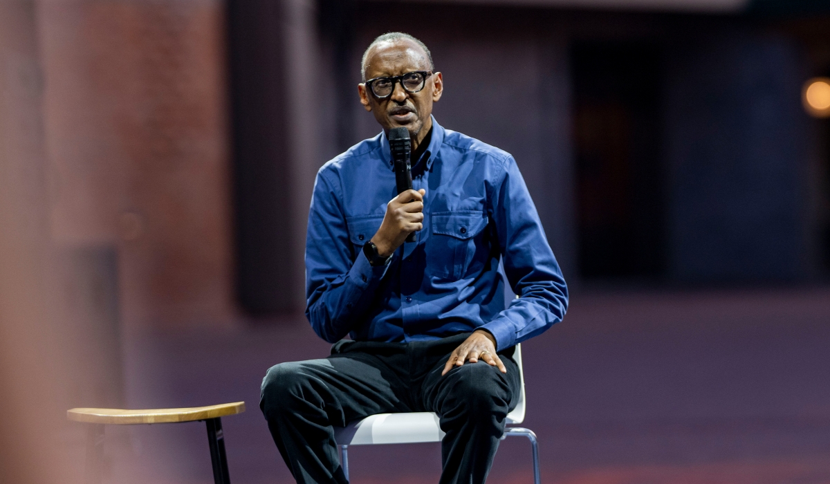 President Paul Kagame speaks during the unveiling of Zaria Court, a new landmark in Kigali’s Sports City, on Monday, July 28.