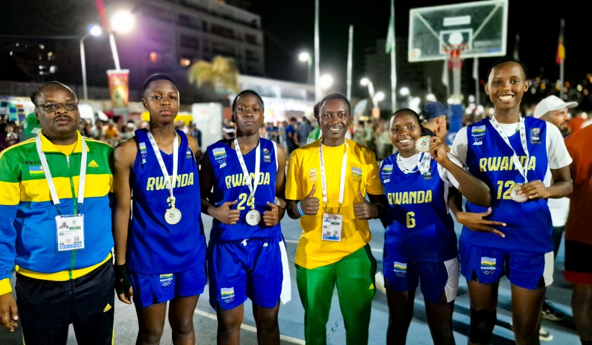 Rwanda targets more medals in athletics after striking gold in the 3x3 basketball competition at the African School Games. The Rwandan girls team (PICTURED) beat Nigeria 12-11 in the final on Tuesday, July 29-courtesy