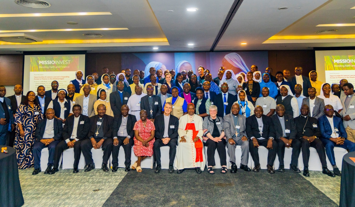 Delegates pose for a group photo during the Missio Invest Conference on Faith and Finance held in Kigali in March 2025.