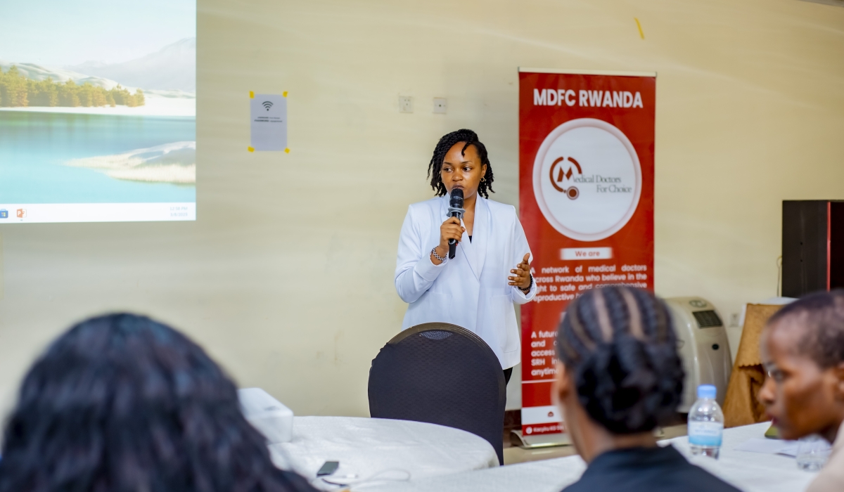 Dr. Diane Ishimwe, a medical doctor at Gatonde District Hospital, discussing challenges surrounding access to safe abortion services in Rwanda