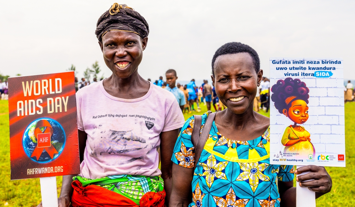 Participants of the 2024 World AIDS Day. Rwanda has cut new HIV cases by 82% and AIDS deaths by 86%, reaching global health targets years before the 2030 deadline. File