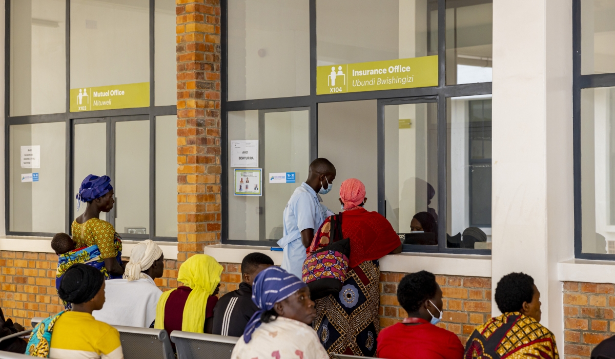Patients at Munini Hospital in Nyaruguru sit waiting to be assisted. In July 2025, the government introduced a new pricing structure for medical services in private healthcare facilities the first major tariff revision since 2014. File Photo.