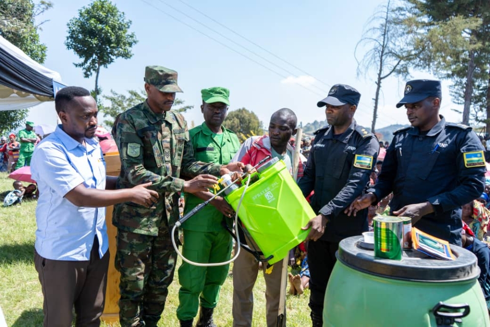 The inauguration of a newly built communal water spring tank, among 10 planned in Kageyo Sector, provides clear water to the community. Photos by Germain Nsanzimana