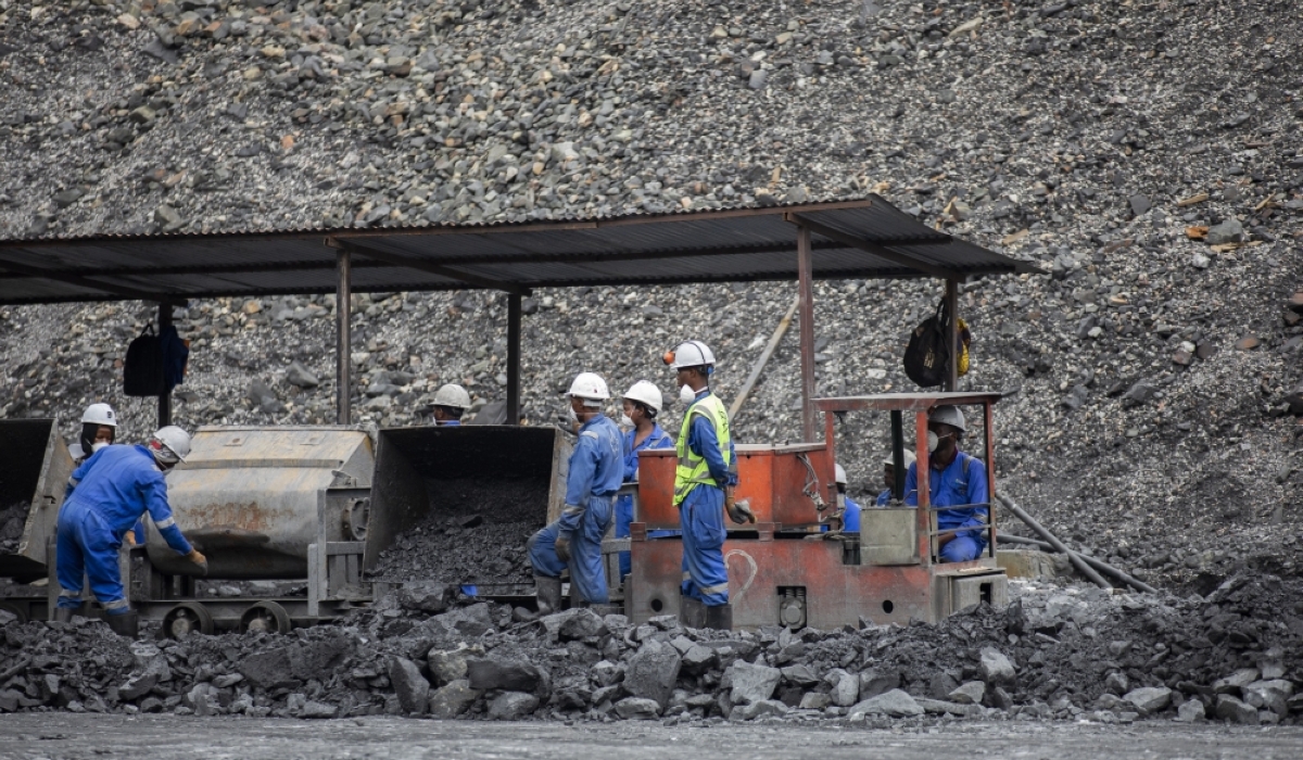 Workers at Rwanda&#039;s Nyakabingo, Africa&#039;s largest producer of Tungsten. A new deal between Rwanda and DR Congo is expected to see the two countries partner in the mining sector.