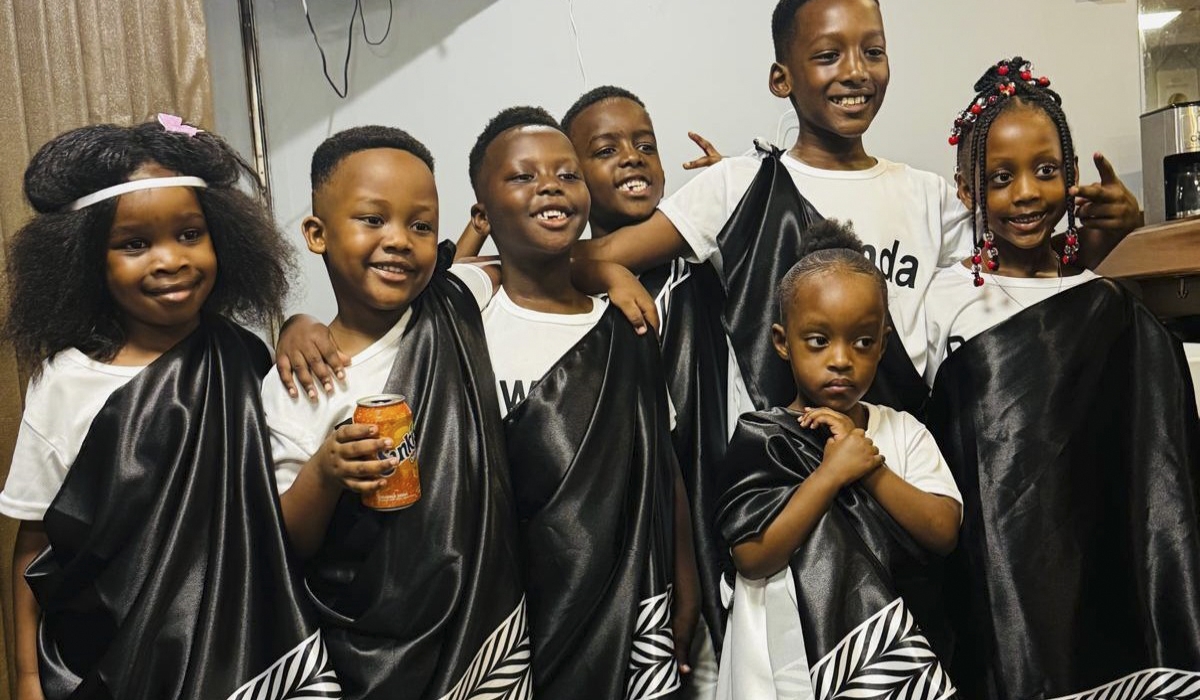 Children pose for a photo after a performance during Umuganura Ceremony in USA. COURTESY