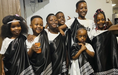 Children pose for a photo after a performance during Umuganura Ceremony in USA. COURTESY