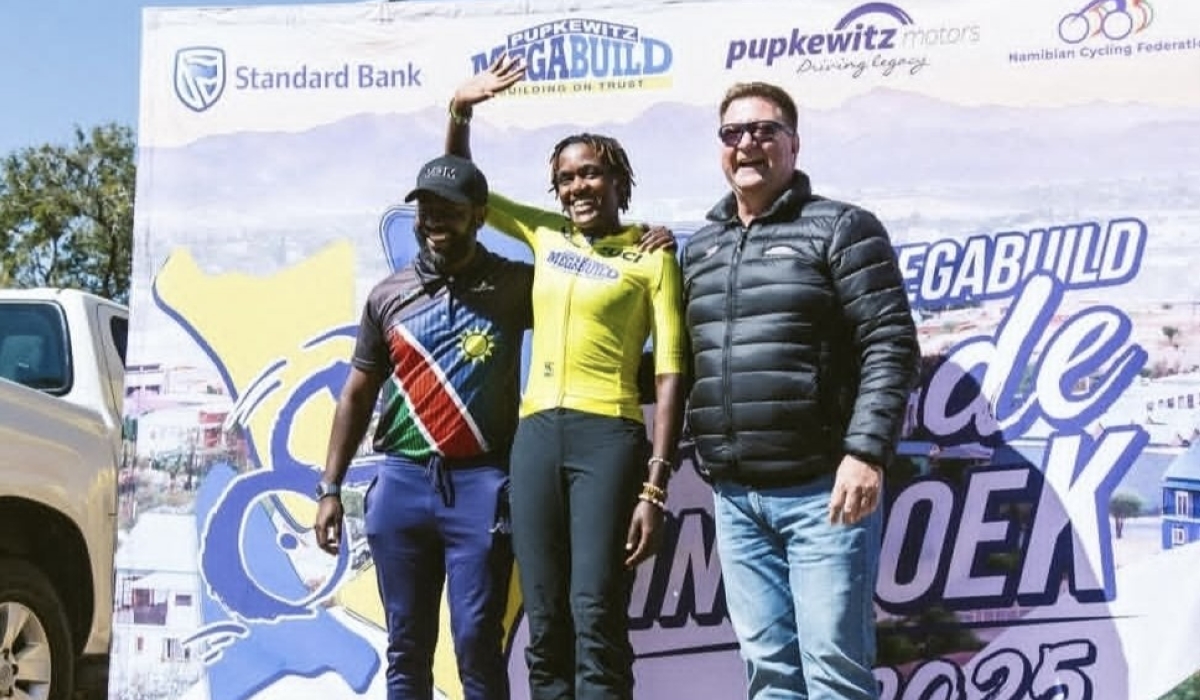 Rwandan rider Xaverine Nirere (C) was all smiles after winning Windhoek Women Tour. She has now set her eyes on the 2025 UCI Road World Championship scheduled in Kigali in September-courtesy