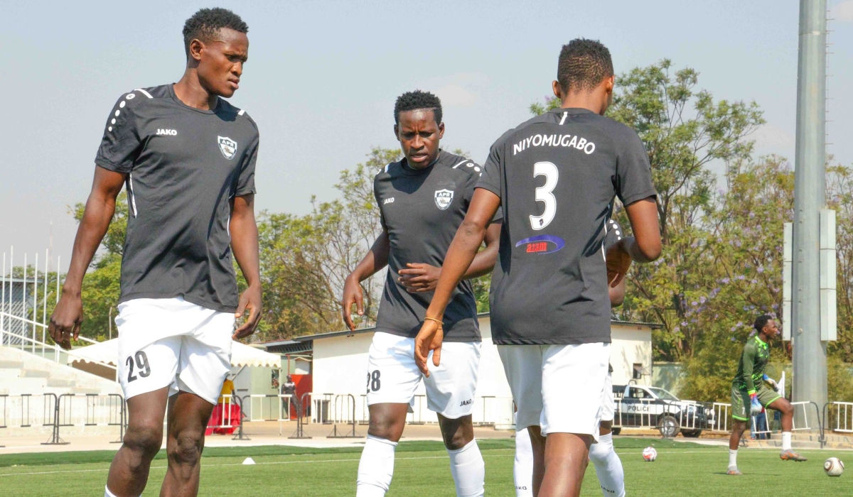 APR Players during a warm-up session before a friendly match against Police FC at Kigali Pele Stadium on August 3