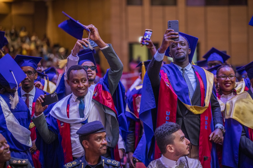 The graduates celebrating the achievement. Photo by Craish Bahizi.