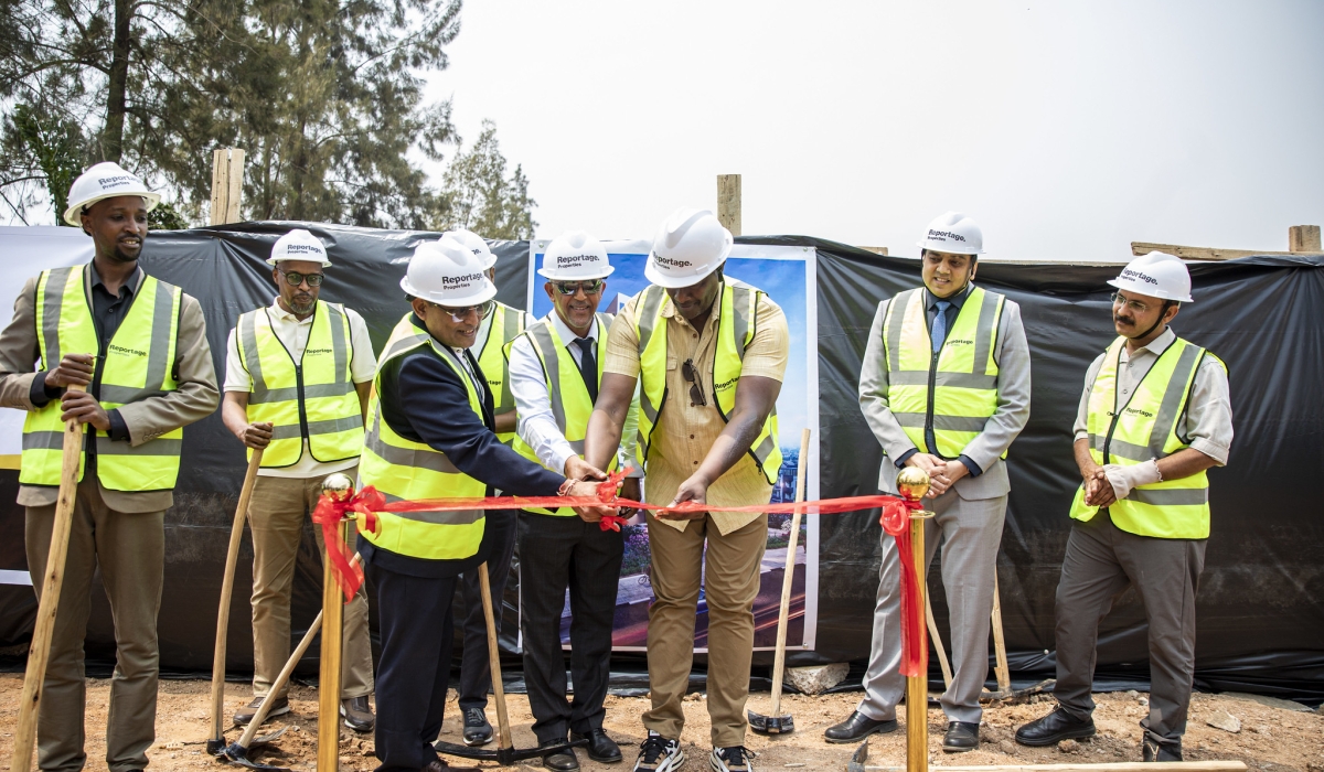 Officials from Reportage Properties, a real estate developer,  launch the construction of Indabyo Heights apartments in Nyarutarama on Friday, August 8. Dan Gatsinzi