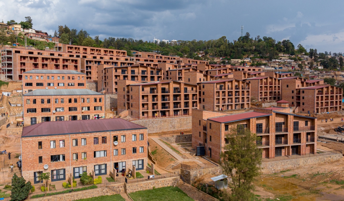 A view of the newly constructed housing blocks to accommodate residents identified as high risk zone dwellers in Nyarugenge District near Mpazi drainage in Kigali. Courtesy 