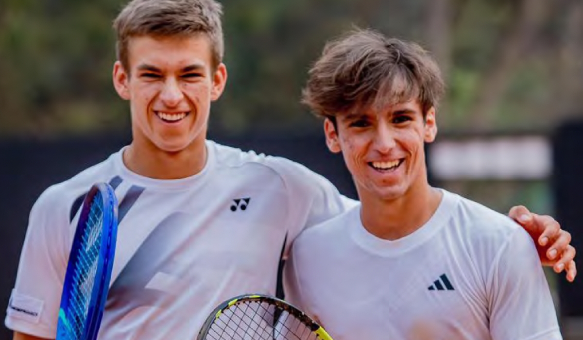 Top seeds Juliusz Stanczyk and American Eaden-Zack Harron progressed to the next round after a commanding 6-3, 6-1 win over Patrick Grigore and Evan Saha. Photo: Courtesy