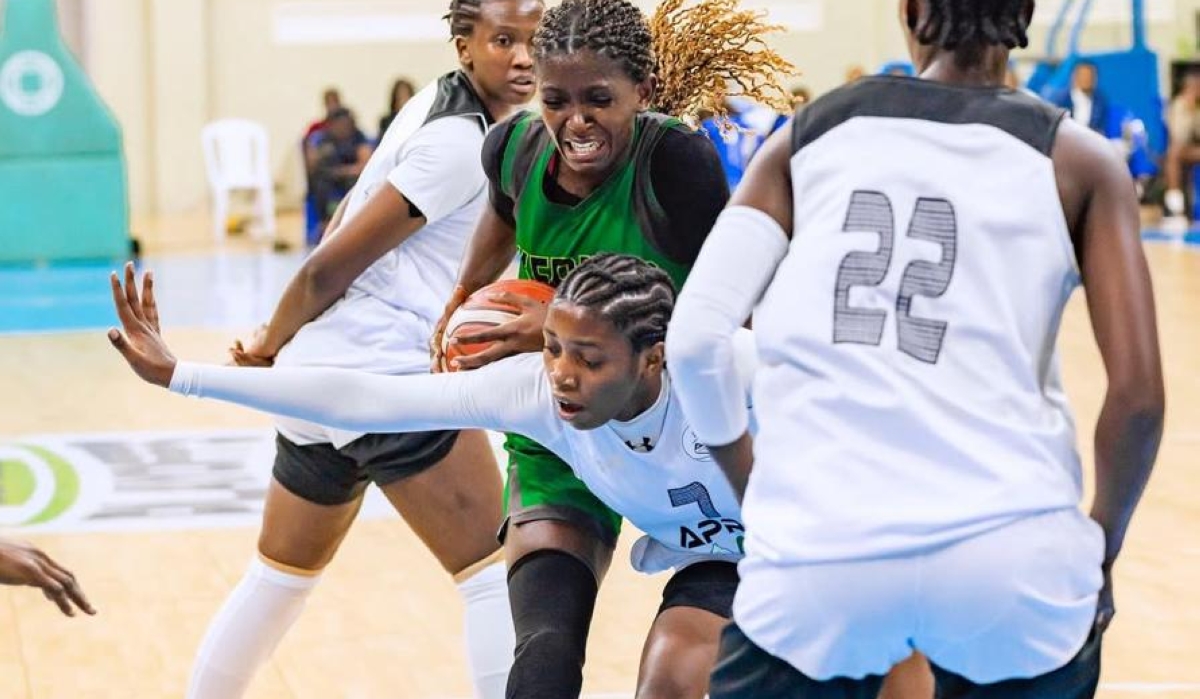 Point guard Nelly Sandra Nsanzabaganwa tries to go past APR players during Kepler&#039;s 70-63 Game 2 win on Wednesday, August 13, at Petit Stade Gymnasium-courtesy photos