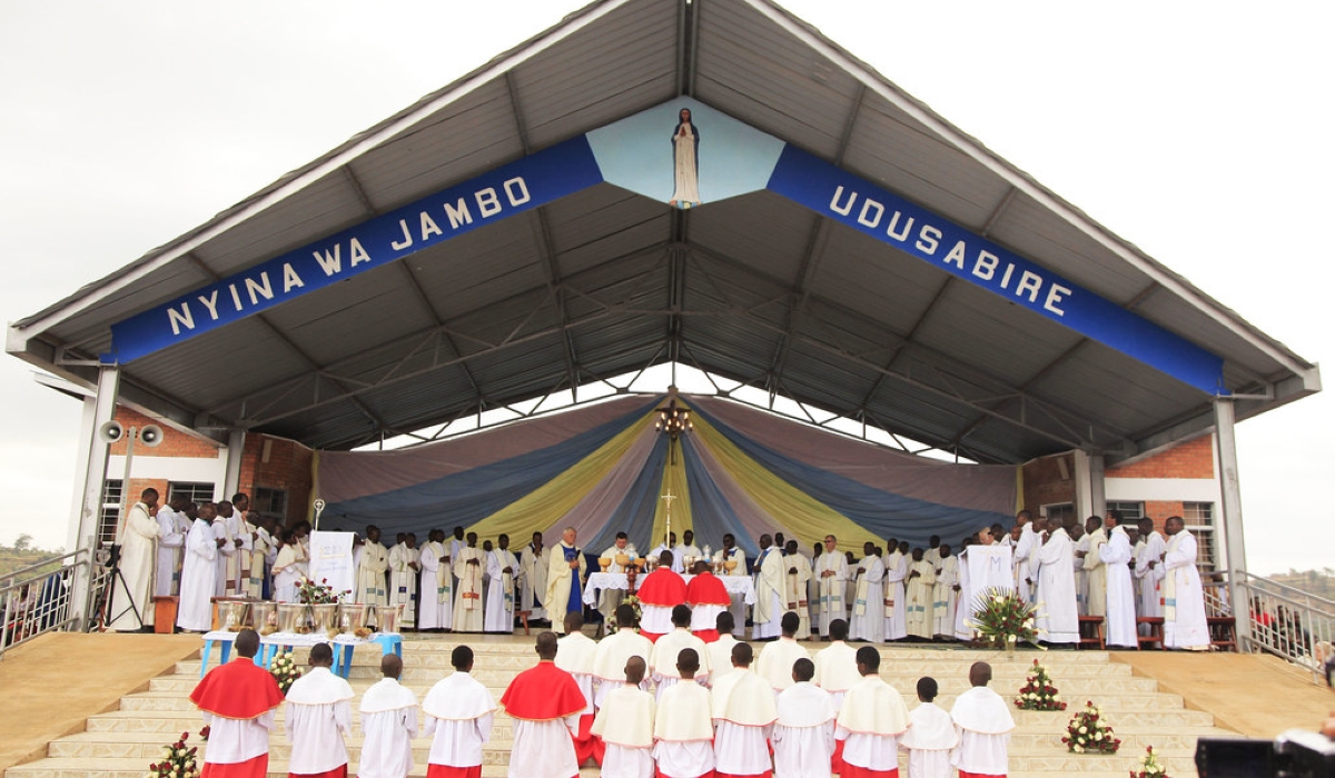 Christians during the Assumption Day mass in Kibeho. Sam Ngendahimana