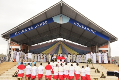Christians during the Assumption Day mass in Kibeho. Sam Ngendahimana