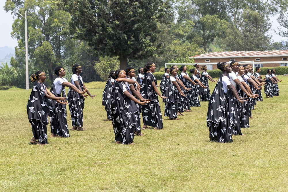 Some members of the group dance a traditional dance at the event