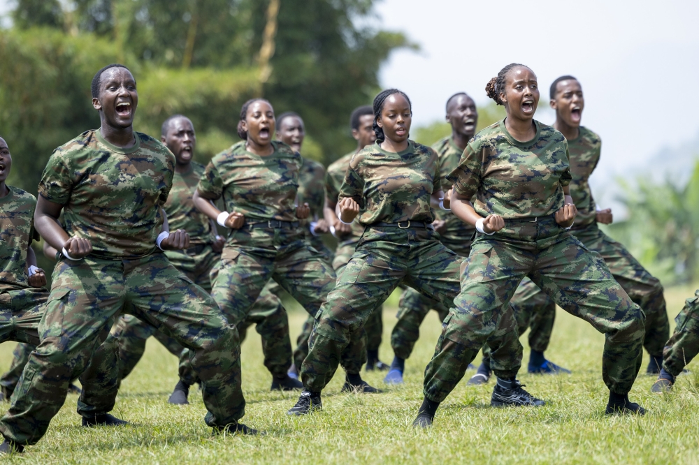 Some of the 443 young Rwandans showcase their skills during the graduation ceremony of the 15th Itorero Indangamirwa at Nkumba National Ubutore Development Center in Burera District. All photos by Olivier Mugwiza