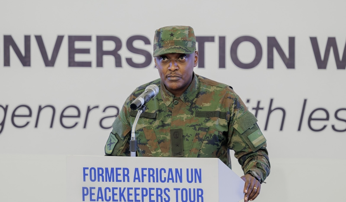 Brig. General Rwivanga speaks at the event. Photo by Aergis Trust.