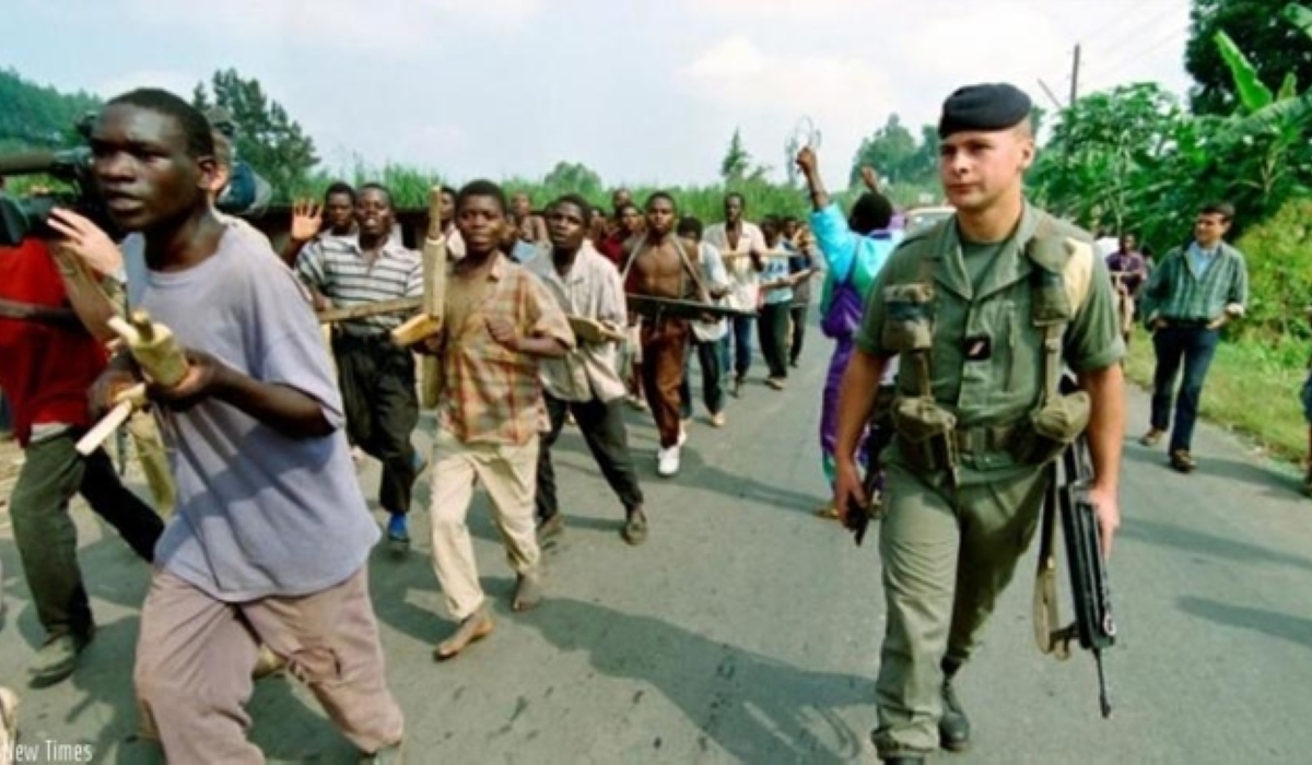 Interahamwe during the training ahead of the Genocide against the Tutsi in 1990s.