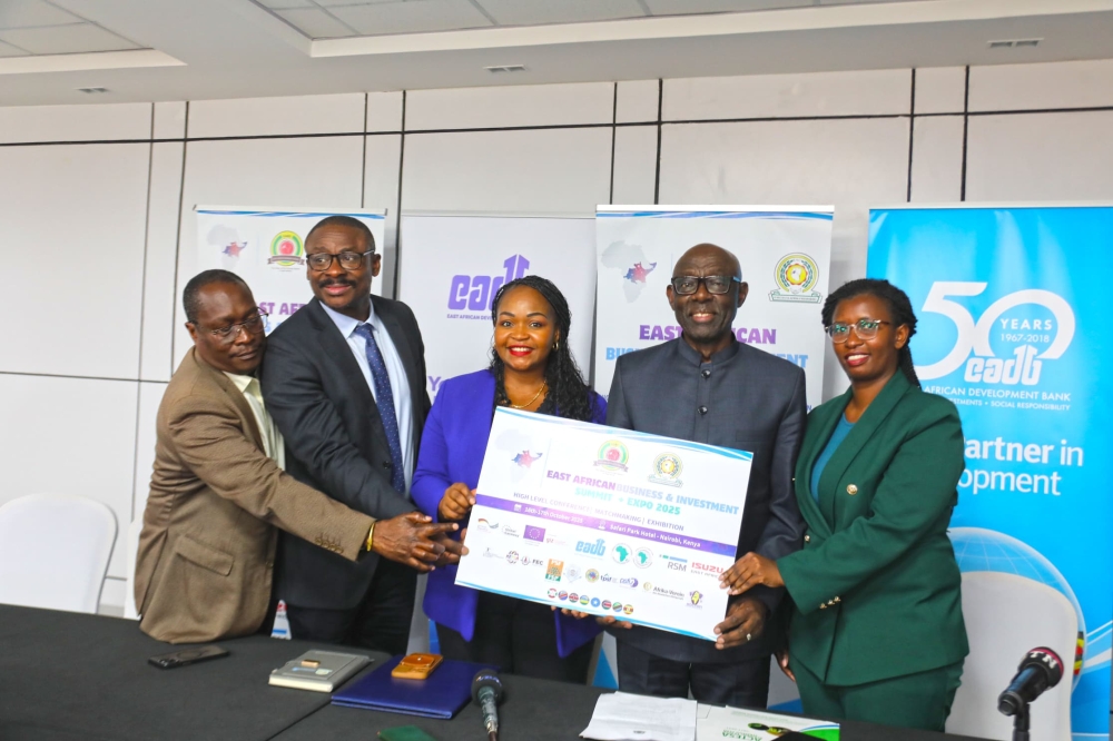 Officials launch the East African Business & Investment Summit and Expo 2025 in Arusha on August 13. Courtesy