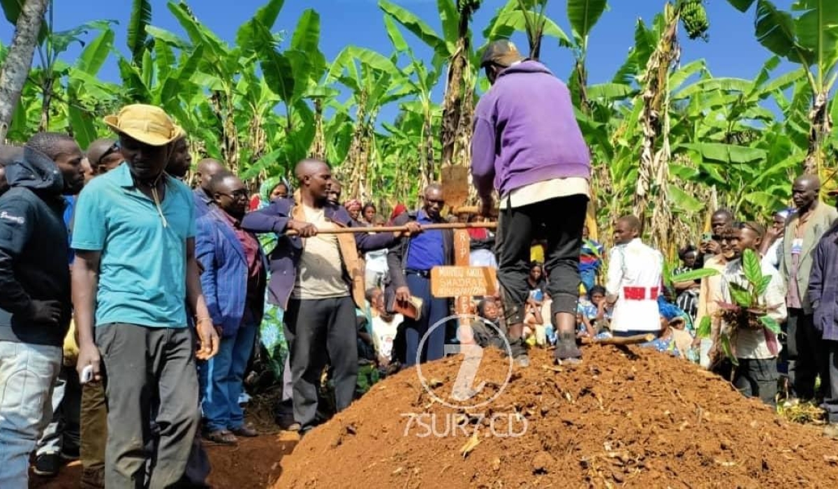 Residents of Bapere sector in Lubero territory, eastern DR Congo, during the burial of a victim of an attack by ADF. Courtesy