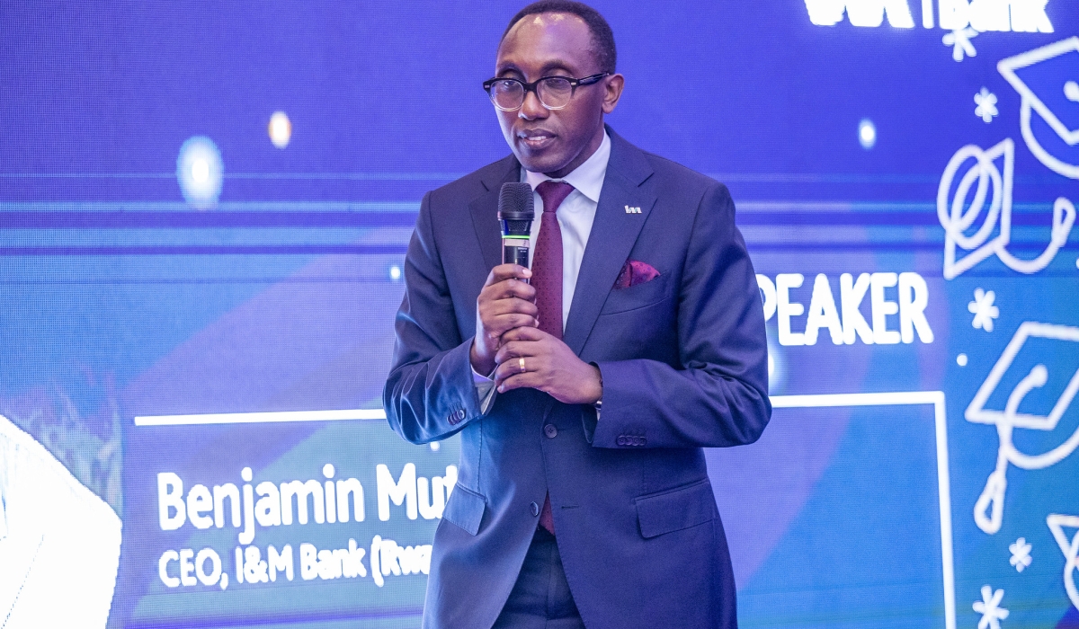 I&M Bank CEO Benjamin Mutimura addresses the delegates at the dinner on Thursday, August 14. All photos by Craish BAHIZI