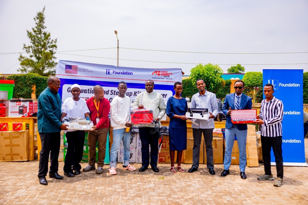 Officials award the best performers as they celebrated 40 youth who completed six months of technical and vocational training through BK Foundation scholarships. Courtesy