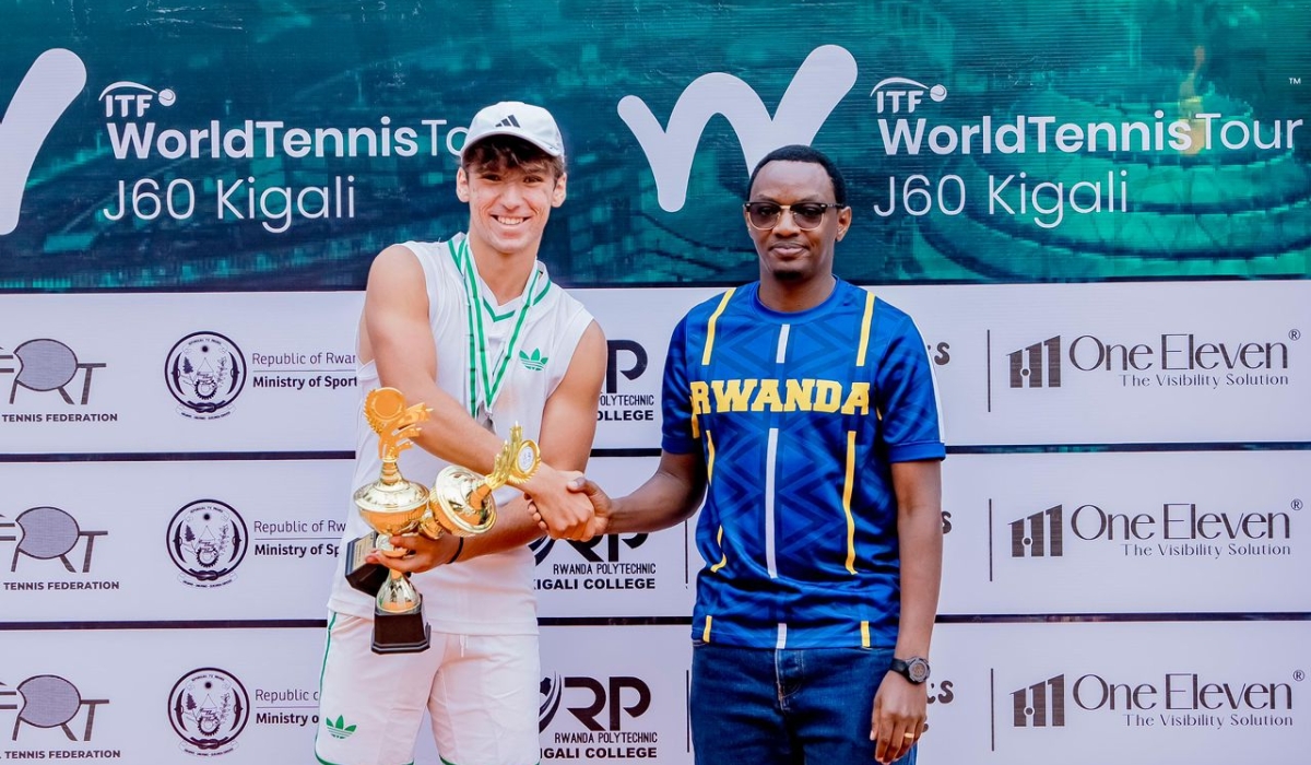 American rising tennis player Eaden-Zack Harron (L) was all smiles after winning his first J60 Kigali title on August 9-courtesy photos 