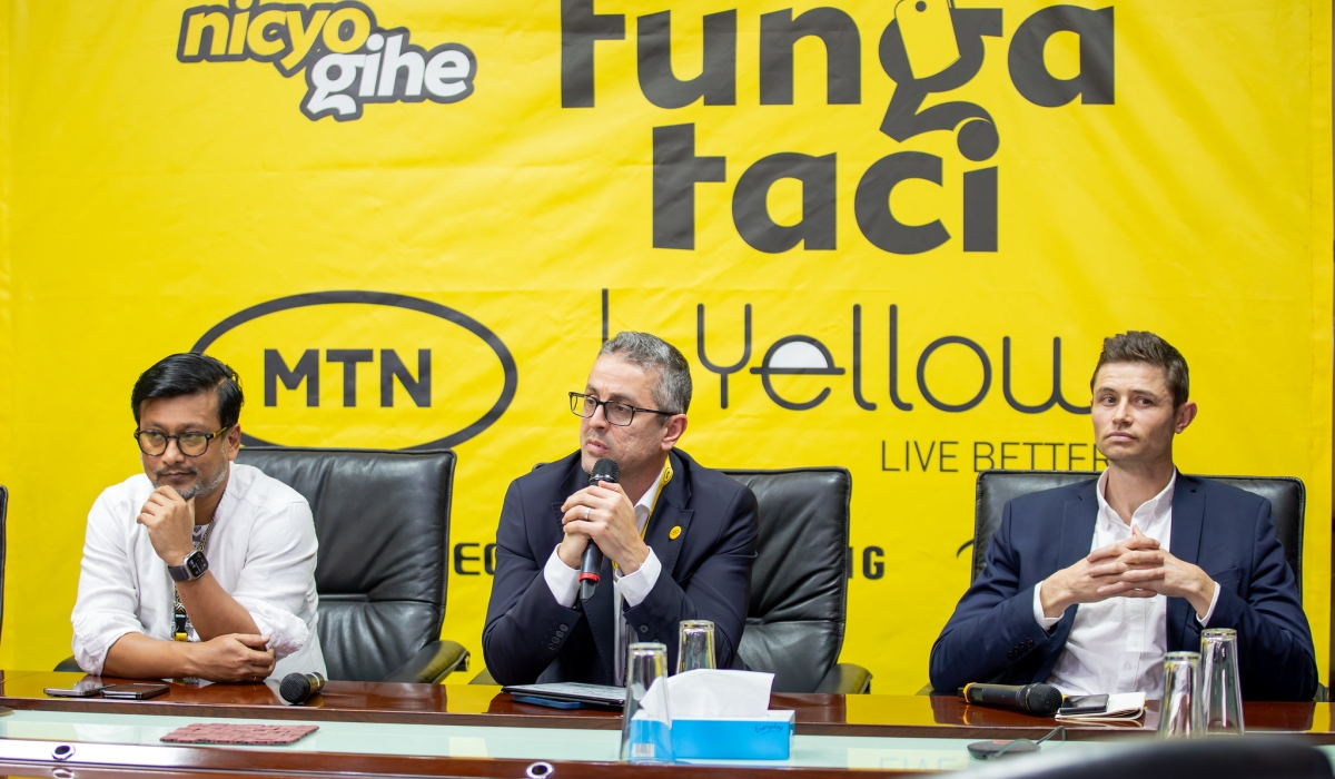 MTN Rwanda Chief Executive Officer Monzer Ali and other officials at the launch of  the  campaign, branded Tunga Taci na MTN, launched on Tuesday, August 19, at MTN headquarters. Titus Manzi