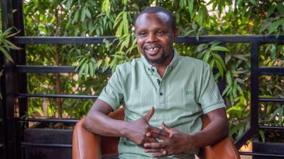 Actor and comedian Gratian Niyitegeka during an interview with The  New Times.