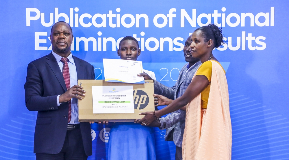 Gloria Brave Impano, the 13-year-old, scored 98.8 percent, ranking second nationwide. Craish Bahizi