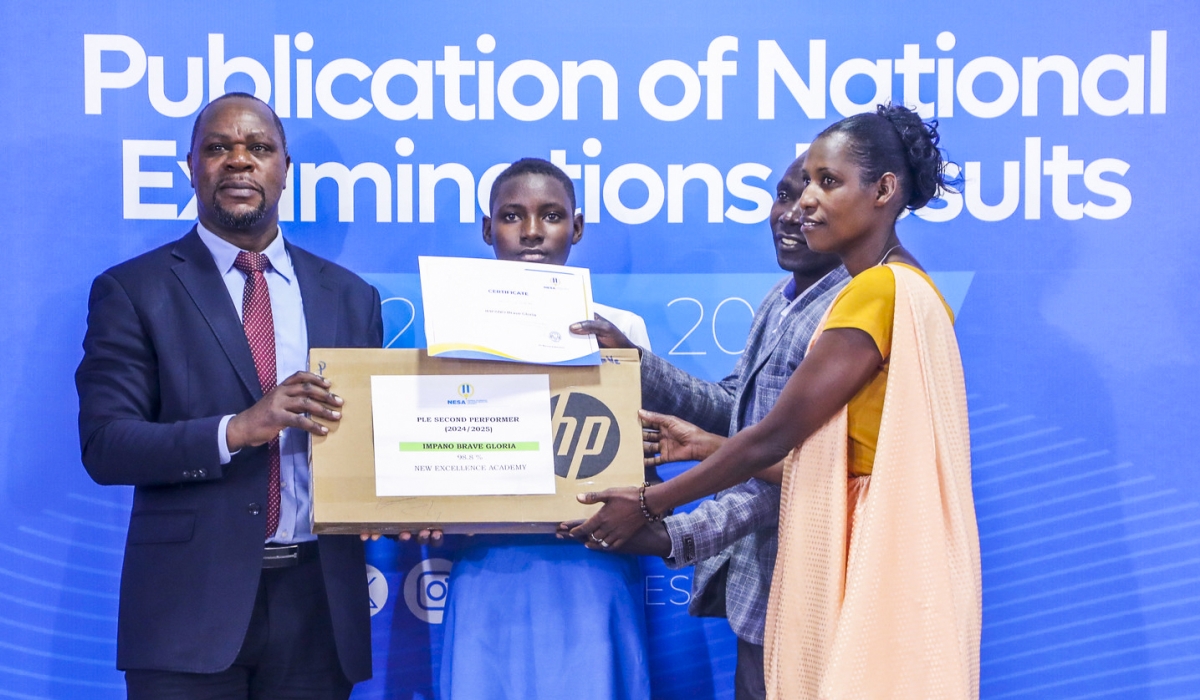 Gloria Brave Impano, the 13-year-old, scored 98.8 percent, ranking second nationwide. Craish Bahizi