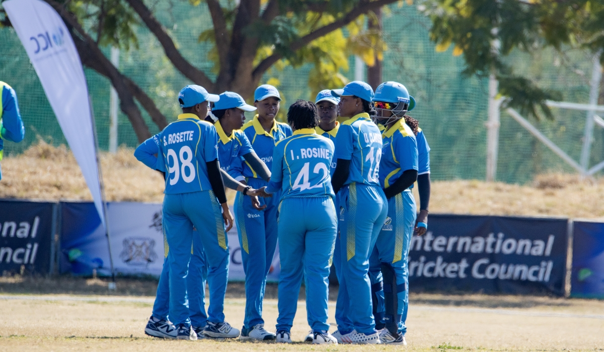 Rwanda women’s cricket team in action at the 2025 ICC Women’s T20 World Cup Africa  Division two Qualifier