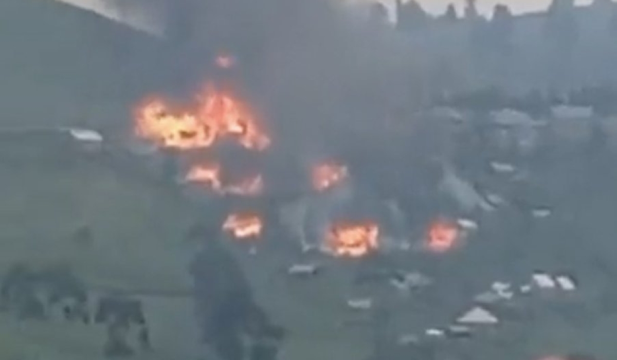 Some of the residential houses of Tutsi that were burned by FDLR genocidial group members and FARDC soldiers during the fighting against M23 rebels at Nturo Village in eastern DR Congo.