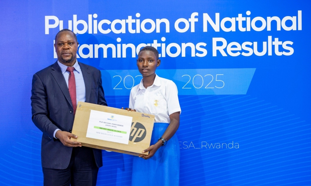 Gloria Brave Impano, the 13-year-old, who attended New Excellence Academy in Bugesera District, scored 98.8 percent, ranking second nationwide. Craish Bahizi