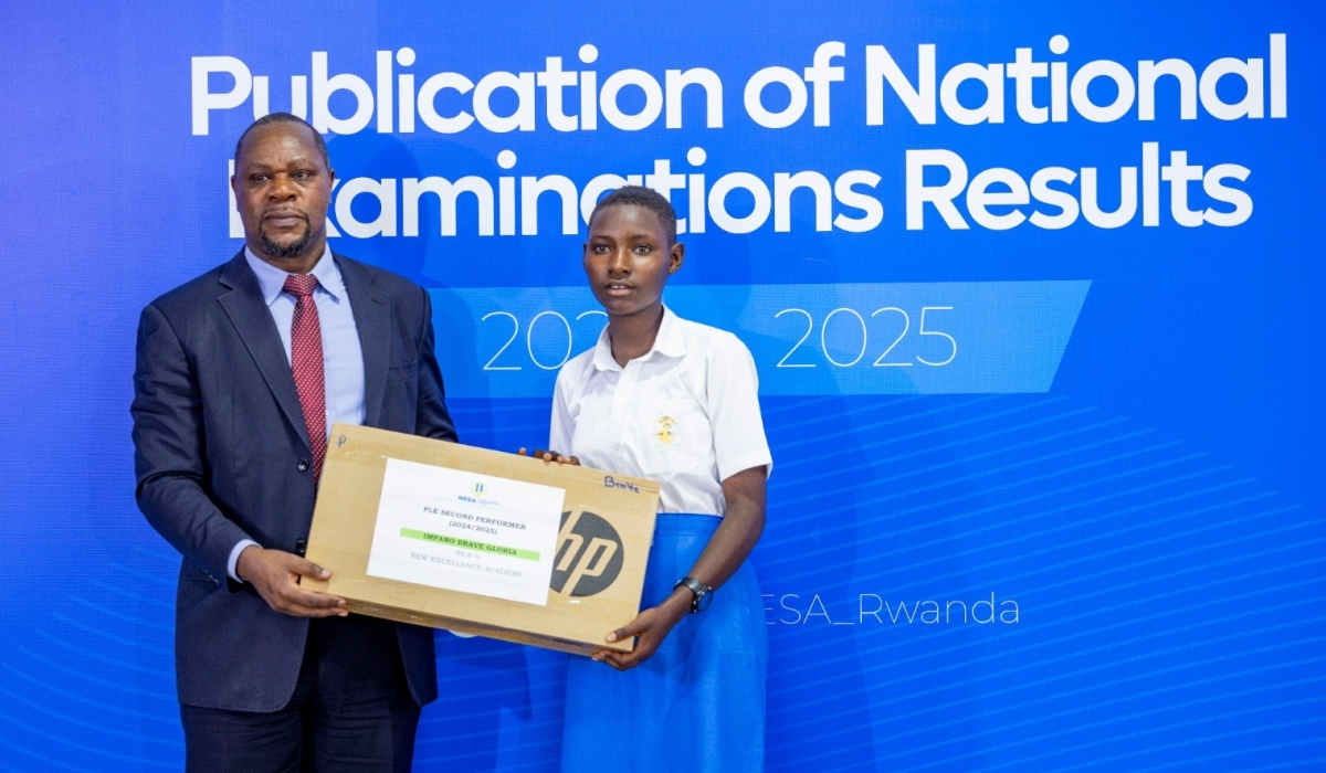Gloria Brave Impano, the 13-year-old, who attended New Excellence Academy in Bugesera District, scored 98.8 percent, ranking second nationwide. Craish Bahizi