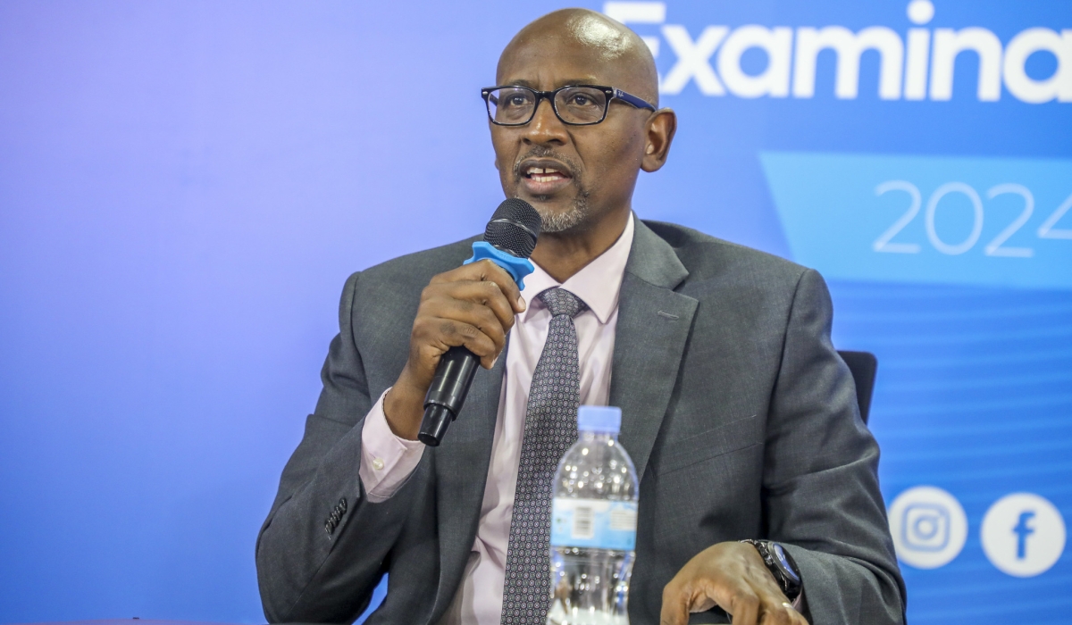 Minister of Education Joseph Nsengimana presents the results on Tuesday, August 19. Photo by Craish Bahizi