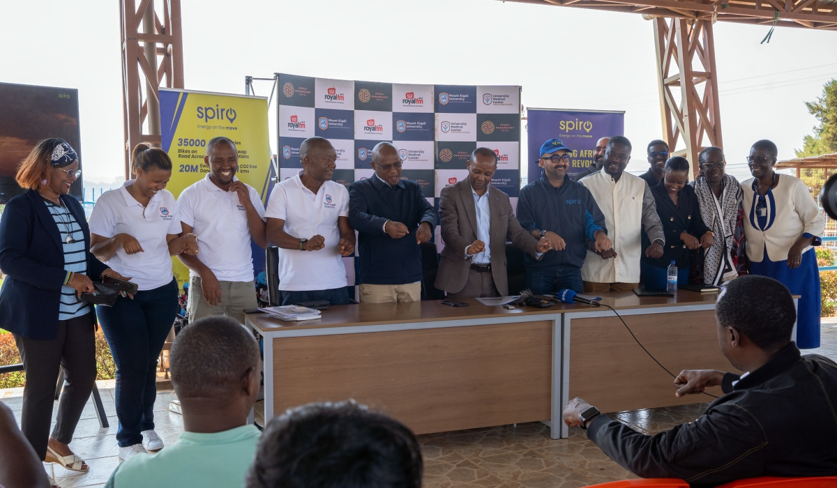 MKU and Spiro officials gathered for a group photo during the signing ceremony on Friday. All photos by Titus Manzi.