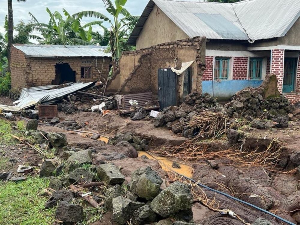 One of the properties that was damaged by heavy rains. Heavy rains that fell on the night of Wednesday, August 20, destroyed about 10,000 tree seedlings and several hectares of crop plantations in Rubavu District.