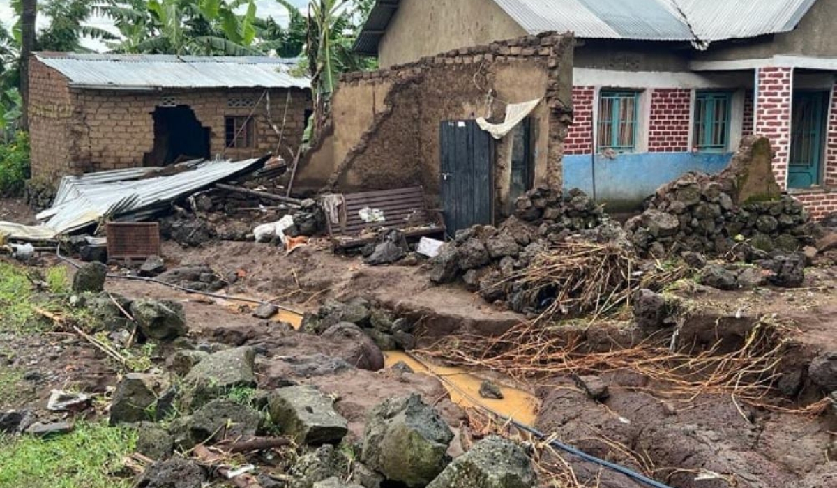 One of the properties that was damaged by heavy rains. Heavy rains that fell on the night of Wednesday, August 20, destroyed about 10,000 tree seedlings and several hectares of crop plantations in Rubavu District.