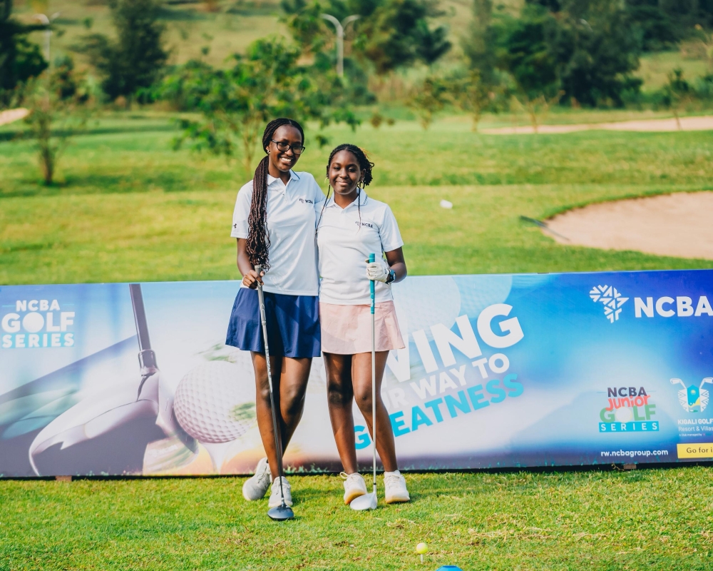 Children pose for photo at  NCBA Bank Rwanda&#039;s Junior Golf series on Friday. Photos by Craish Bahizi