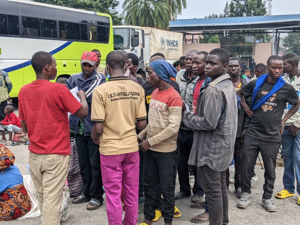 Some of  the 532 Rwandan citizens repatriated from DR Congo, in the latest repatriation supported by the UN Refugee Agency. Photos by Germain Nsanzimana