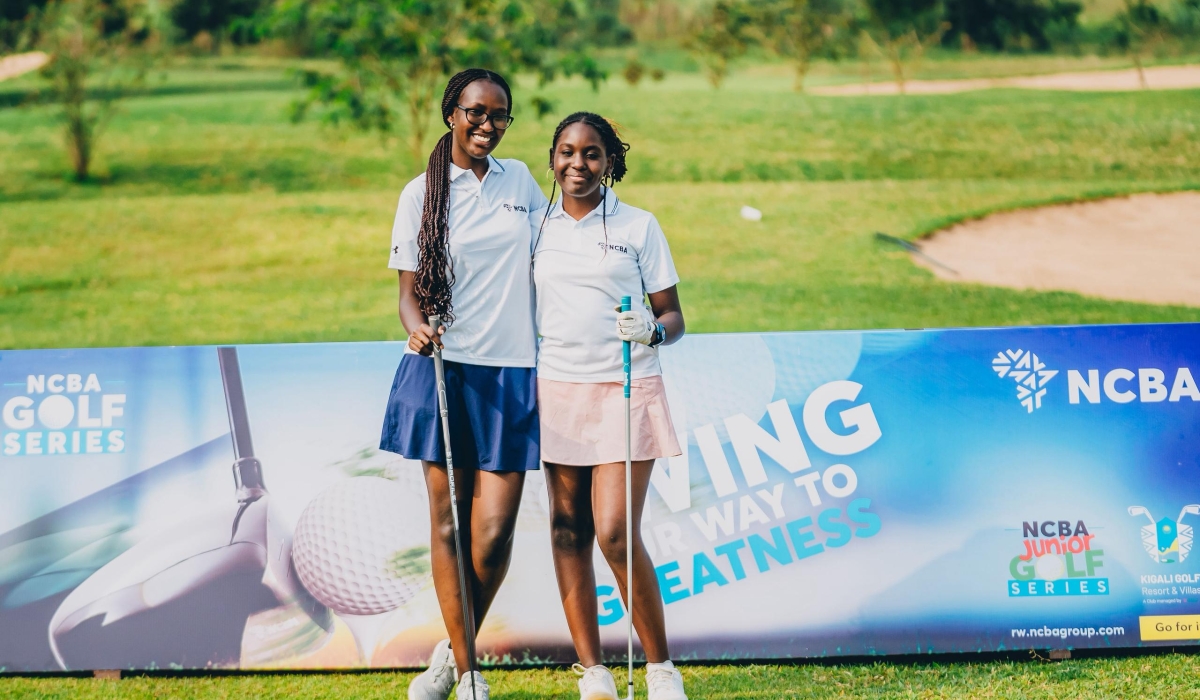 Children pose for photo at  NCBA Bank Rwanda&#039;s Junior Golf series on Friday. Photos by Craish Bahizi