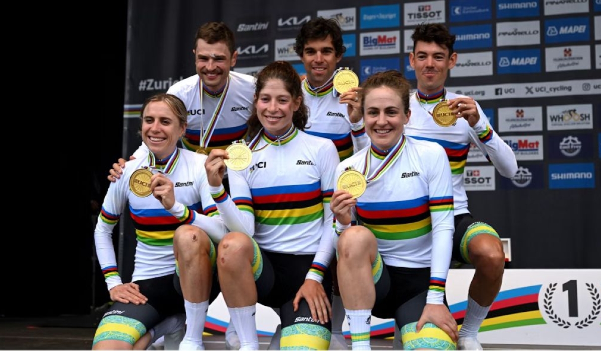 Australian squad that claimed the 2024 Mixed Team Relay Time Trial-courtesy