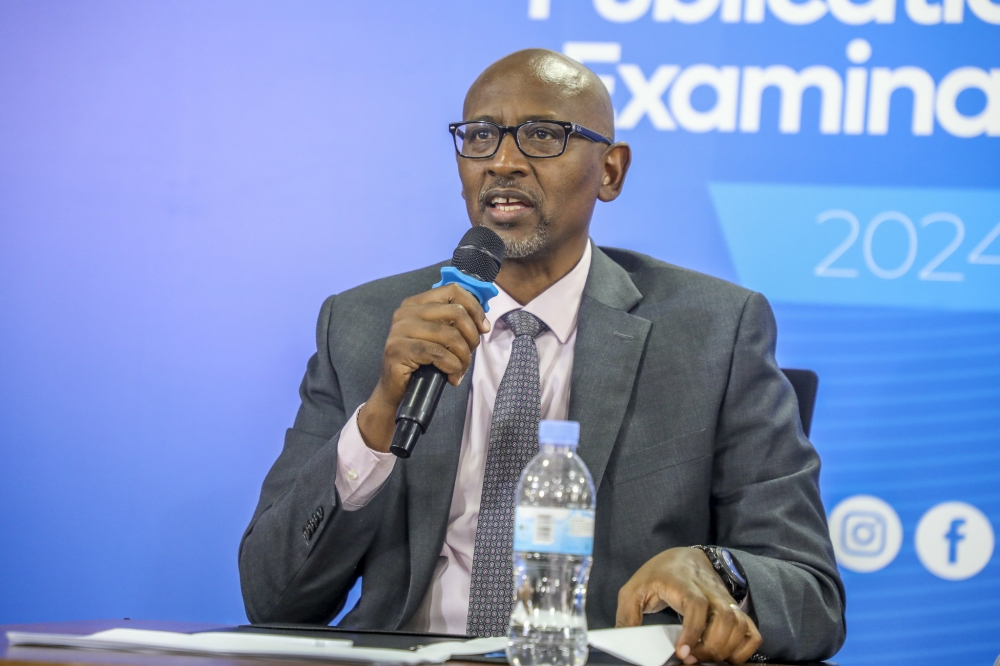 Education minister Joseph Nsengimana presents Primary Leaving and O-Level Examination results on Tuesday, August 19. The Ministry of Education has issued clear guidance regarding parental contributions in public schools. Photo by Craish Bahizi